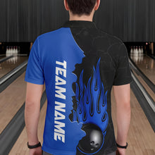 Load image into Gallery viewer, Blue Flame Bowling Polo Shirts Men &amp; Women Custom Bowling Team League Jerseys BDT471