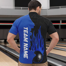Load image into Gallery viewer, Blue Flame Bowling Quarter Zip Shirts Men &amp; Women Custom Bowling Team League Jerseys BDT471