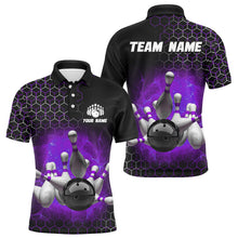 Load image into Gallery viewer, Personalized Purple Bowling Jersey Men and Women Custom Bowling Polo Shirt Team BDT490