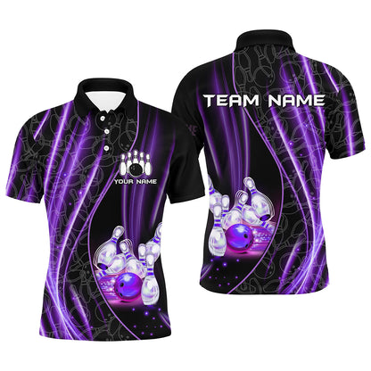 Purple Light Bowling Shirt For Men Women Custom Team Bowling Jersey For Couples BDT504