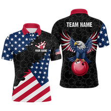 Load image into Gallery viewer, Custom American Bowling Polo Shirt for Men &amp; Women Eagle Bowling Jersey Team League Black BDT548