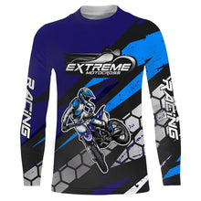 Load image into Gallery viewer, Motocross Jersey Blue UPF30+ Youth Kids Mens Dirt Bike Shirt Extreme Racing Shirt Off-Road XM35