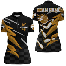 Load image into Gallery viewer, Bowling Quarter-Zip Shirt For Women Custom Bowling Jersey Team League Bowling Shirts BDT306