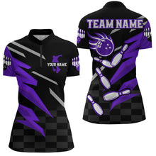 Load image into Gallery viewer, Bowling Quarter-Zip Shirt For Women Custom Bowling Jersey Team League Bowling Shirts BDT306