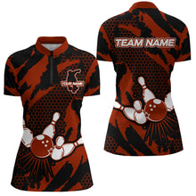 Load image into Gallery viewer, Bowling Jerseys For Women Custom Bowling Quarter-Zip Shirt Team League Bowling Shirts BDT326