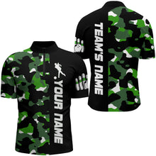 Load image into Gallery viewer, Camo Bowling Quarter-Zip Shirt For Men And Women Personalized Bowling Jerseys Team BDT446