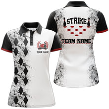 Load image into Gallery viewer, Personalized Bowling Polo Shirt for Women Strike Bowling Jersey Team White Bowling Shirt BDT256