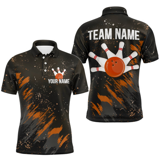 Personalized Orange Bowling Jersey Team Custom Bowling Polo Shirt For Men & Women BDT486