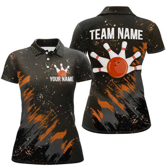 Personalized Orange Bowling Jersey Team Custom Bowling Polo Shirt For Men & Women BDT486
