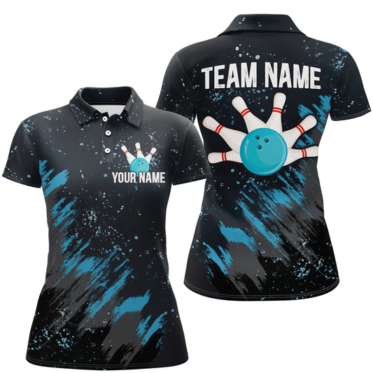 Personalized Blue Bowling Jersey Team Custom Bowling Polo Shirt For Men & Women BDT486