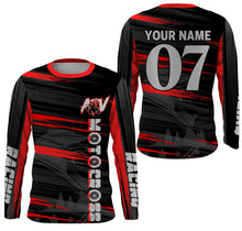 Load image into Gallery viewer, Kid Men Women Red ATV Motocross Jersey Personalized UPF30+ Quad Bike Shirt ATV MX Off-Road PDT738