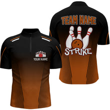 Load image into Gallery viewer, Strike Bowling Shirts For Men Custom Bowling Quarter-Zip Shirts Team Bowling Jerseys BDT346