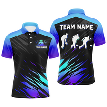 Load image into Gallery viewer, Blue Bowling Shirts Men &amp; Women Custom Bowling Jersey Team Bowling Polo BDT525