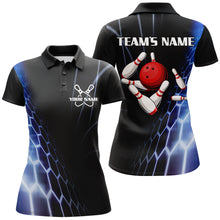 Load image into Gallery viewer, Custom Bowling Polo Shirts For Women Vintage Bowling Jersey Black Bowling Team League Shirts BDT213