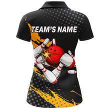 Load image into Gallery viewer, Custom Bowling Shirts For Women Black Bowling Team Jersey Funny Bowling Polo Shirts BDT229