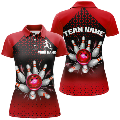 Custom Bowling Polo Shirts for Men And Women Red Bowling Team Jerseys Unisex BDT476