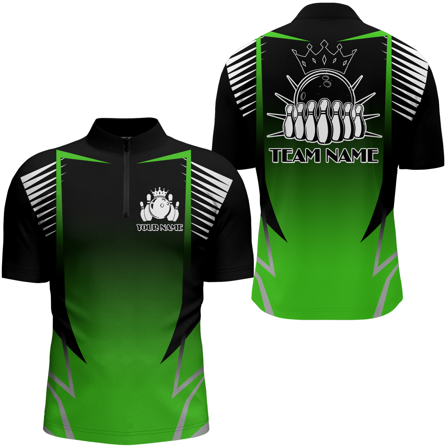Custom Bowling Quarter-Zip Shirt For Men Bowling Team Jersey Personalized Bowling Shirts BDT345