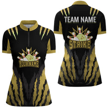 Load image into Gallery viewer, Strike Bowling Jersey For Women Personalized Bowling Shirt Team Bowling Quarter-Zip Shirt BDT286