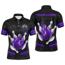 Load image into Gallery viewer, Custom Flame Bowling Jersey For Men Bowling Team Shirt League Bowling Polo Shirt BDT303