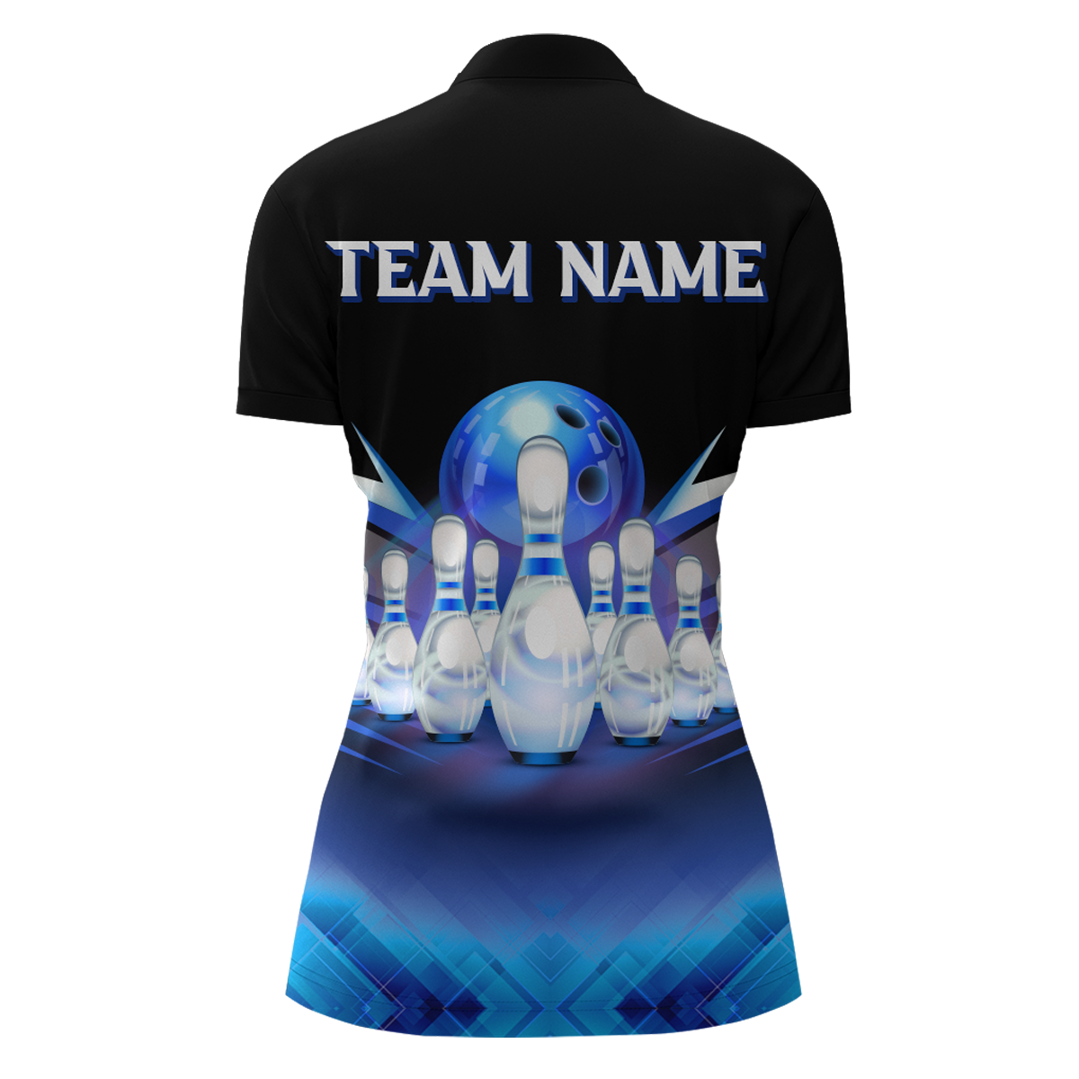 Custom 3D Bowling League Shirt Blue Bowling Jersey For Women Bowling Quarter-Zip Shirt Team BDT339