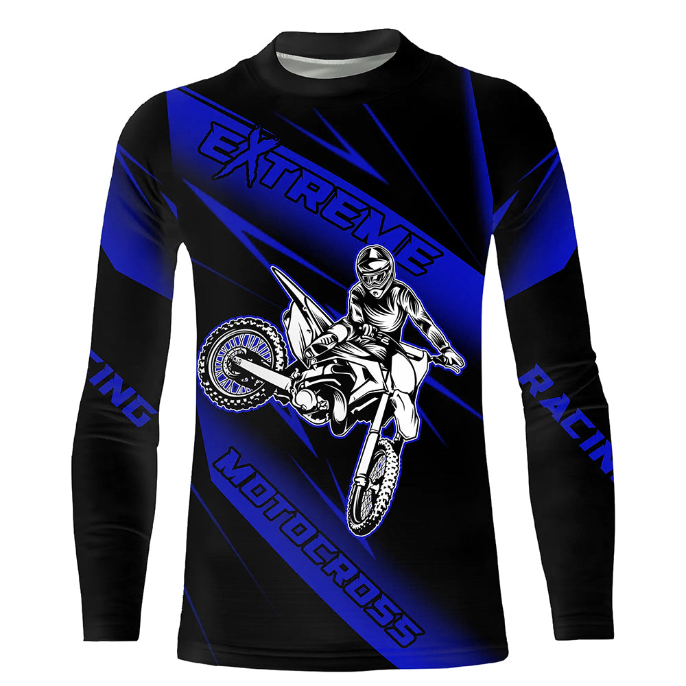 Motocross Racing Jersey Blue Upf30+ Dirt Bike Shirt Motorcycle Off-Road Jersey XM293