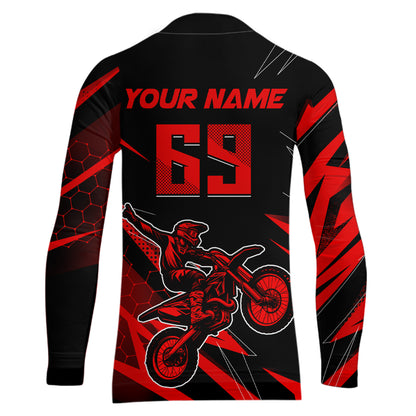 Motocross Jersey Kid Men Women Upf30+ Red Racing Dirt Bike Shirt Off-Road Motorcycle XM286