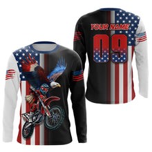 Load image into Gallery viewer, Eagle American Flag Motocross Jersey Dirt Bike Racing Shirts for Men Kid Women XM348