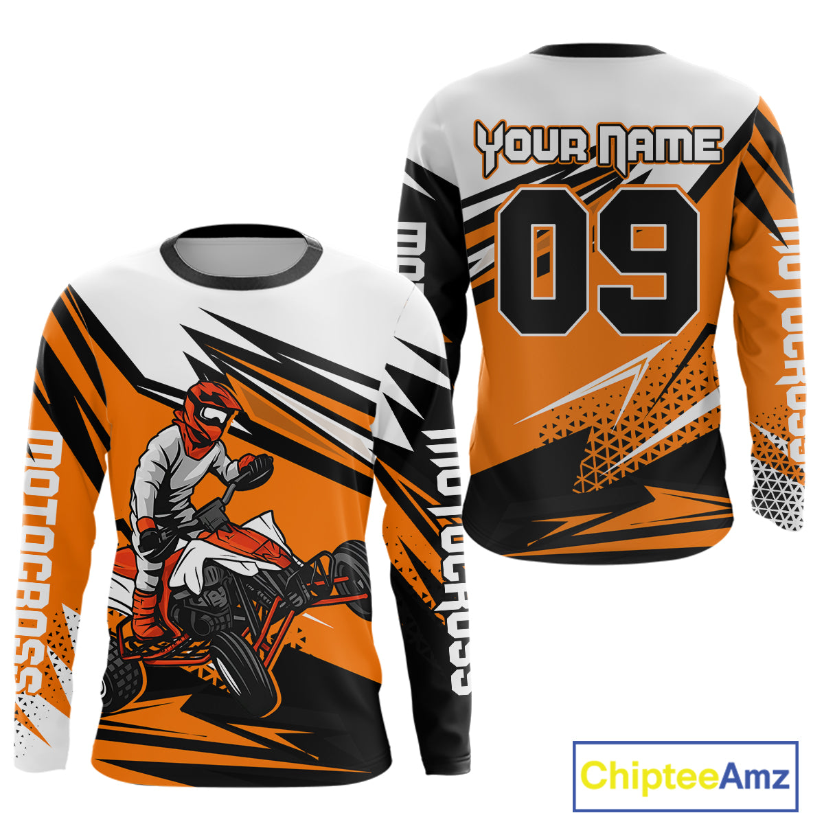 Orange ATV Racing Jersey Custom ATV Moto Riding Shirt for Kid Adult Quad ATV Jersey MX120