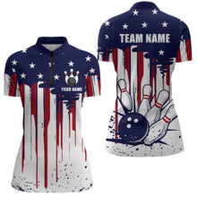 Load image into Gallery viewer, Patriotic Bowling Shirt for Men Women Custom Bowling Polo Shirt &amp; Quarter-Zip Shirts MBL01