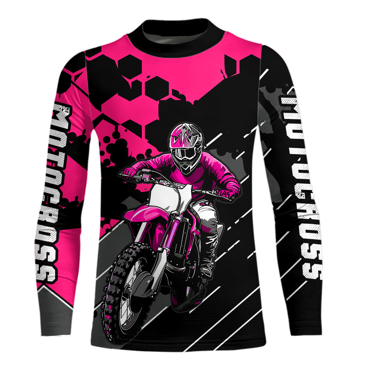 Motocross Racing Jersey Pink Upf30+ Motorcycle Dirt Bike Jersey Off-Road Shirt Men Kid Women XM298