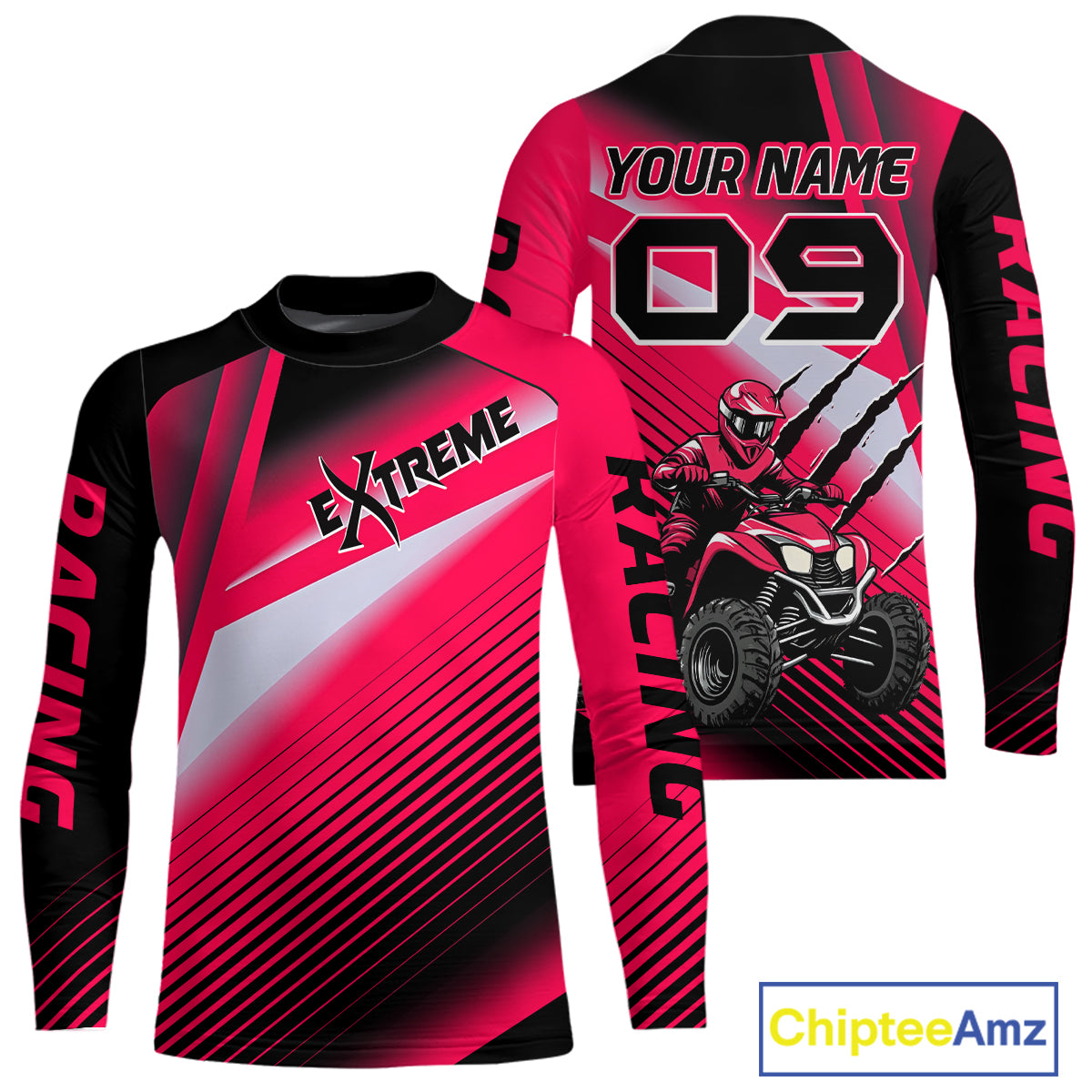 Pink ATV Riding Jersey Custom ATV Quad Bike Shirt for Men Kid Women ATV Shirt MX107