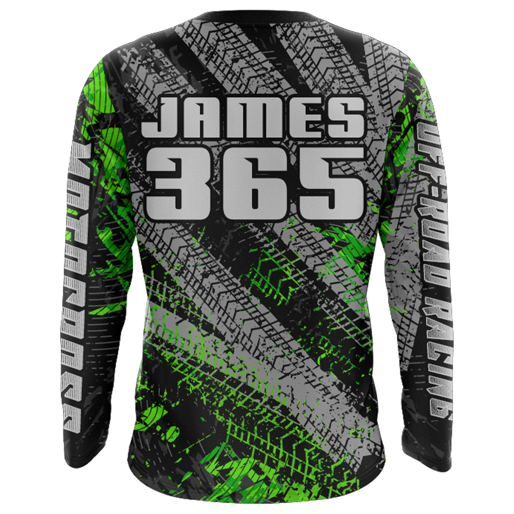 Kid Men Motocross Jersey Upf30+ Off-road Racing Jersey Dirt Bike Green Motorcycle Shirt XM242