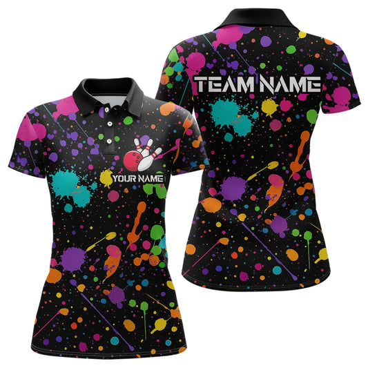Colorful Watercolor Bowling Shirt for Men Women Custom Team Bowling Polo & Quarter Zip MBL98