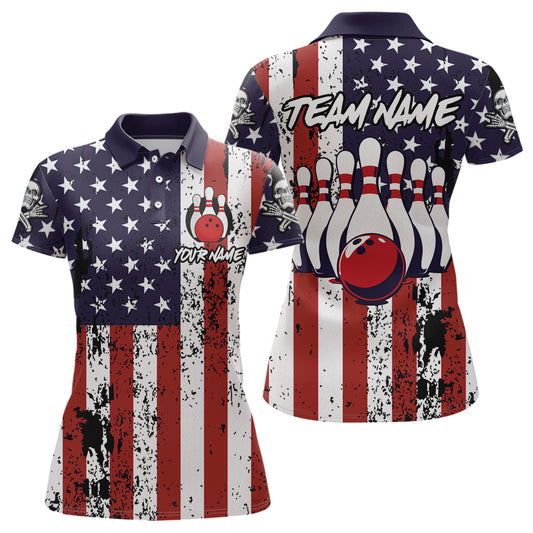 US Patriotic Bowling Shirts Custom American Bowling Jersey for Men Women Team MBL62