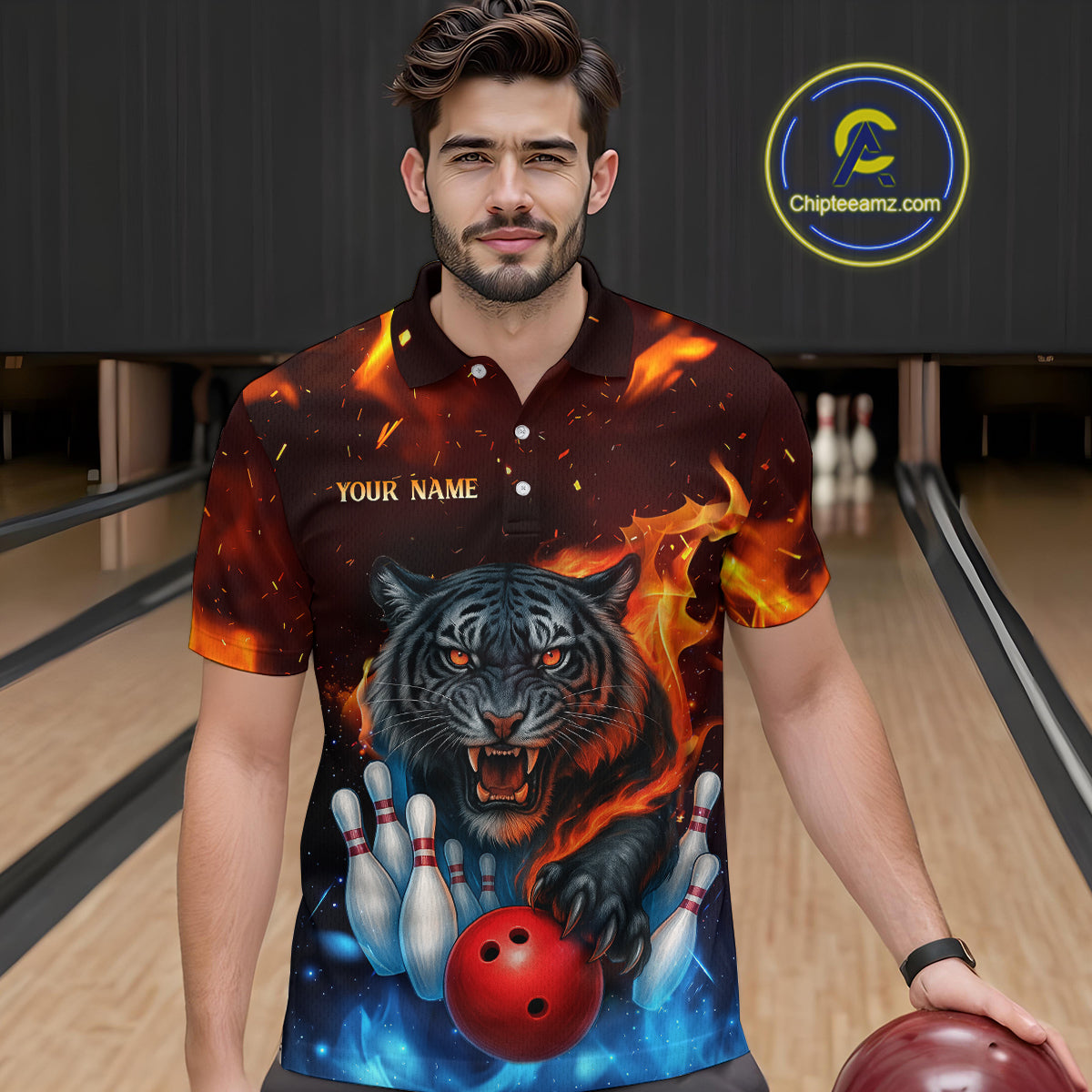 Custom Tiger Bowling Shirts for Men Women Team Bowling Jerseys for Bowlers MBL158