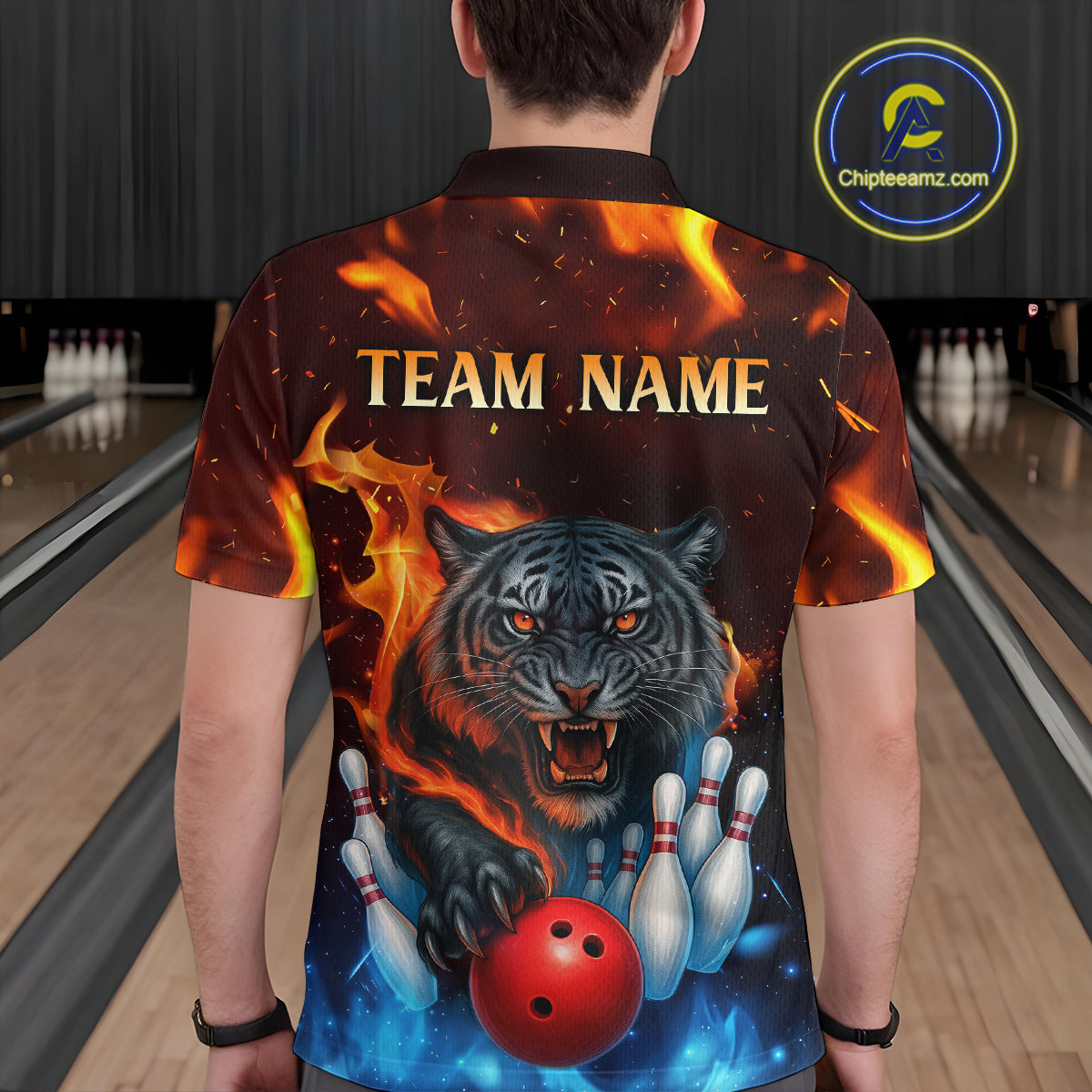 Custom Tiger Bowling Shirts for Men Women Team Bowling Jerseys for Bowlers MBL158