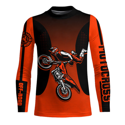 Custom Motocross Jersey Orange UPF30+ Dirt Bike Jersey MX Racing Adult&Kid Off-Road Shirt XM09