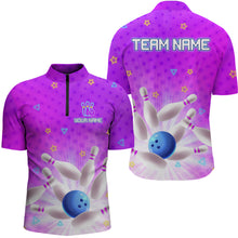 Load image into Gallery viewer, Purple Custom Bowling Shirts Men Women Team Bowling Jerseys Polo and Zip Shirt MBL163