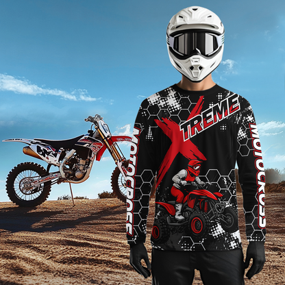 Custom ATV Racing Jersey Red-Black ATV Motocross Shirt ATV Jersey for Men Kid Women MX117