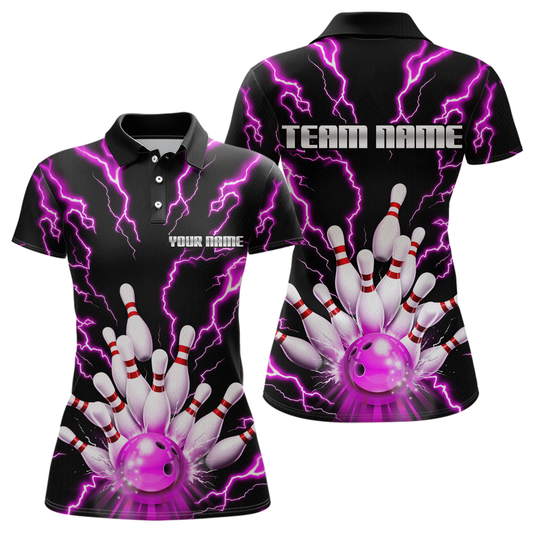Thunder Lightning Pink Bowling Shirt Custom Bowling Jersey for Men Women Team MBL66