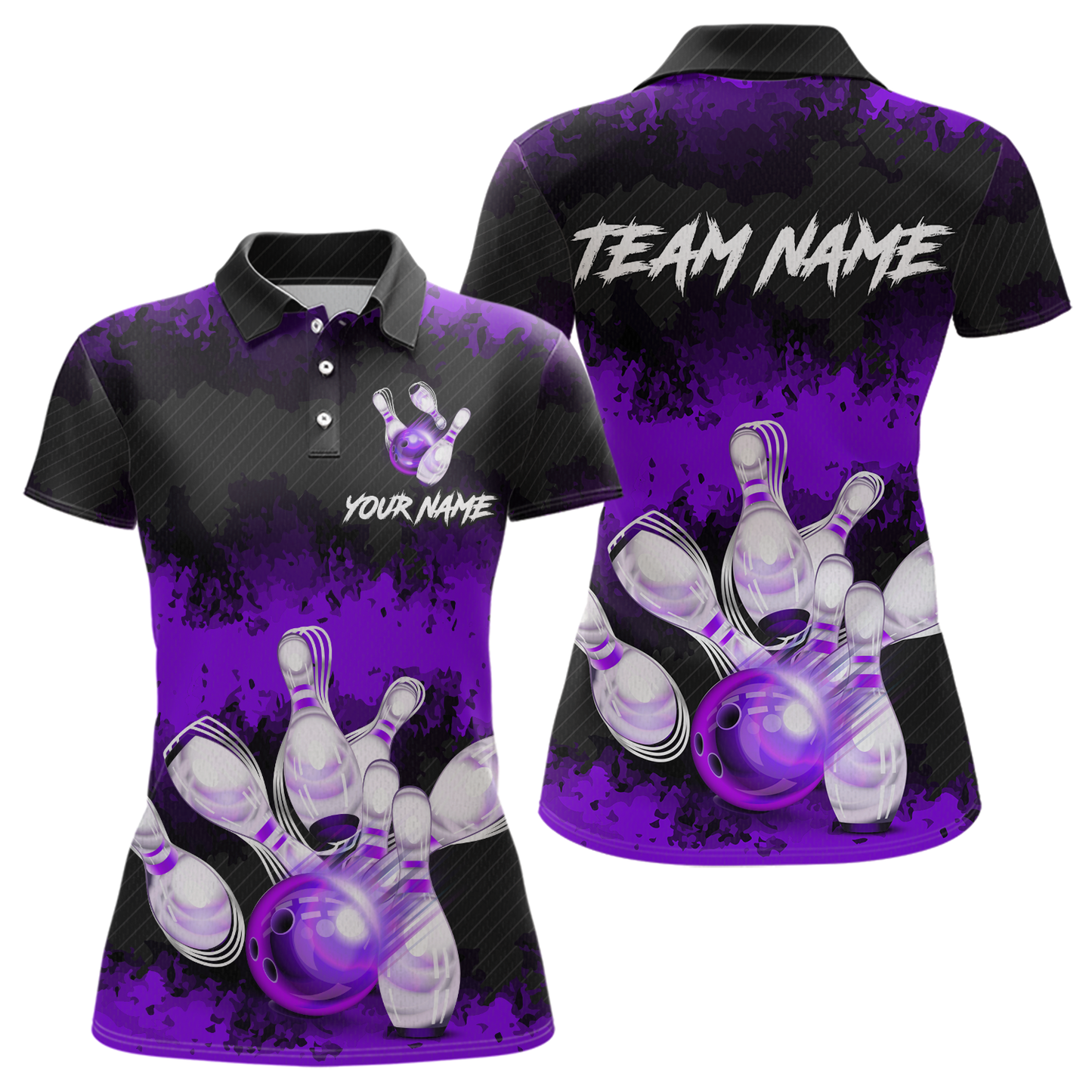 Customize Purple Bowling Shirts for Men Women Team Bowling Polo & 1/4 Zip Shirts MBL81