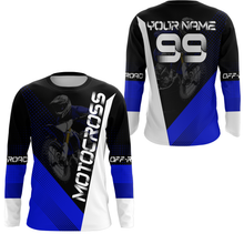 Load image into Gallery viewer, Motocross Racing Jersey Upf30+ Dirt Bike Shirt Blue Motorcycle Off-Road Shirt XM287