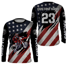 Load image into Gallery viewer, American Flag Motocross Jersey UPF30+ Patriotic Adult&amp;Kid MX Racing Jersey Custom Motorcycle Shirt XM94