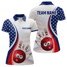 Load image into Gallery viewer, Personalized US Flag Funny Bowling Shirt for Women 3D Bowling Jersey Shirts Polo &amp; Quarter-zip with Team HNT08
