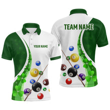 Load image into Gallery viewer, St Patrick Day Funny Ball Billiards Shirt Men Polo &amp; 1/4 Zip Shirts Billiard Team NNT16