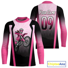 Load image into Gallery viewer, Girl Motocross Shirts Kid Adult Purple Motocross MX Off-Road Motocycle Shirt UPF30+ DNT66
