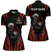 Load image into Gallery viewer, Personalized Skull Billiard Team Jerseys Billiard Shirts for Women Polo &amp; 1/4 Zip Shirts NNT43