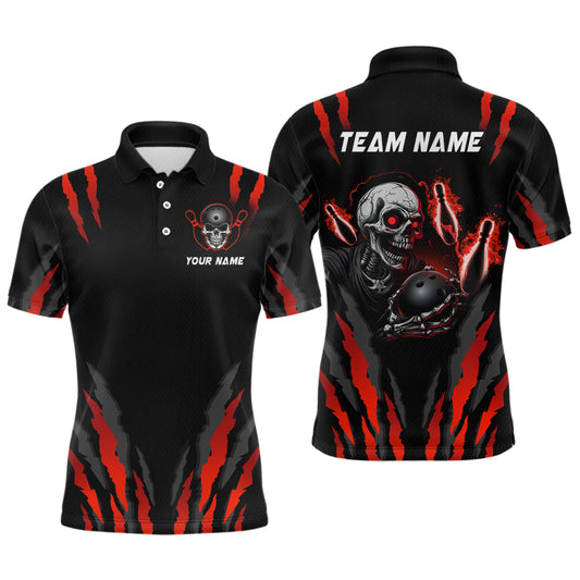 Skull Bowling Custom Men Bowling Polo & Quarter-Zip Bowling Team Jerseys HNT47