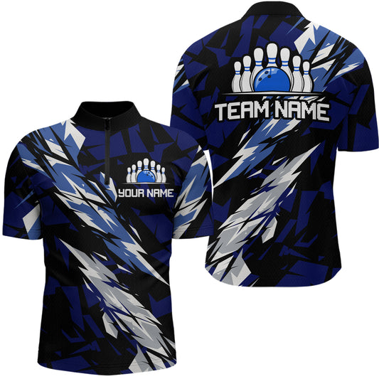Custom Bowling League Shirts For Men with Name Bowling Team Jerseys Polo & Quarter- Zip HNT37