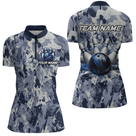 Custom Bowling League Shirts For Women with Name, Personalized Bowling Team Jerseys HNT41